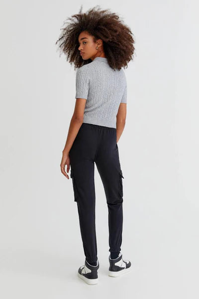PULL&BEAR BASIC CARGO JOGGING TROUSERS(BLACK)