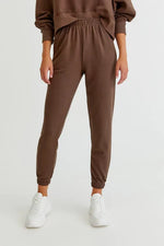 PULL&BEAR BASIC COLORED JOGGERS(BROWN)