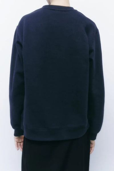 ZARA MINIMALIST SWEATSHIRT(NAVY)