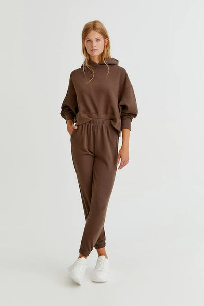 PULL&BEAR BASIC COLORED JOGGERS(BROWN)