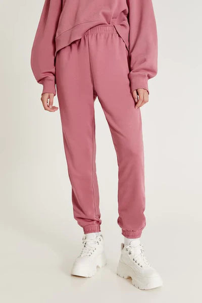 PULL&BEAR BASIC COLOURED JOGGERS WITH ELASTIC HEMS(PINK)