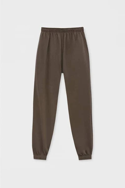 PULL&BEAR BASIC COLORED JOGGERS(BROWN)
