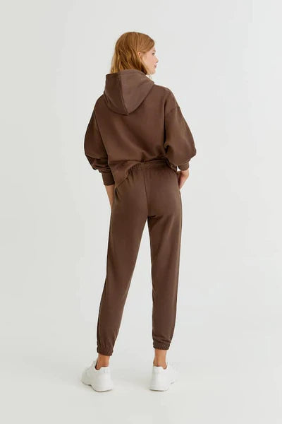 PULL&BEAR BASIC COLORED JOGGERS(BROWN)
