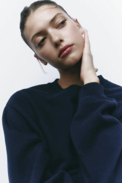 ZARA MINIMALIST SWEATSHIRT(NAVY)