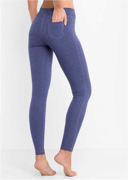 Stylish leggings with back pockets(Denim Blue)