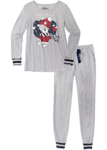 Cozy pajama suit with bear motif