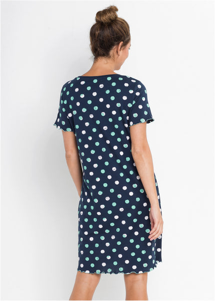 Bonprix Navy Blue Dotted NightGown