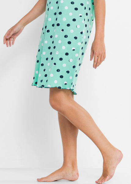 Bonprix Menthol Blue Dotted NightGown