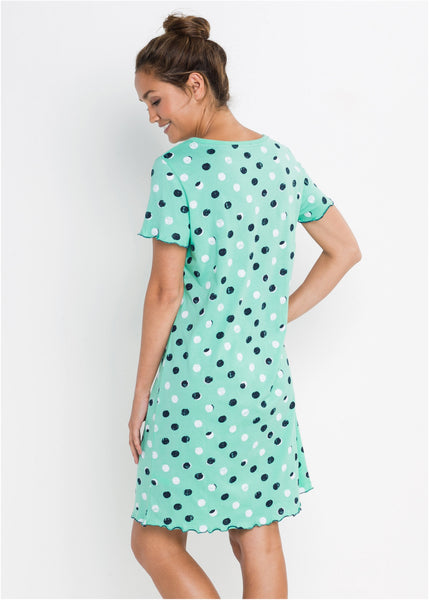 Bonprix Menthol Blue Dotted NightGown