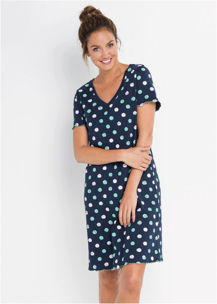 Bonprix Navy Blue Dotted NightGown
