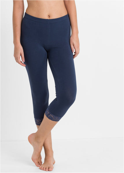 Capri sleep leggings with lace