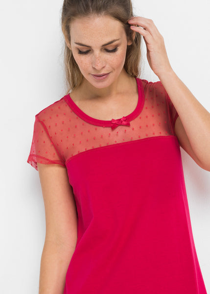 Playful housedress with a transparent insert