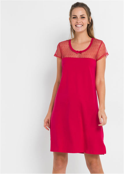 Playful housedress with a transparent insert