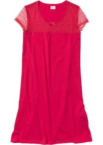 Playful housedress with a transparent insert