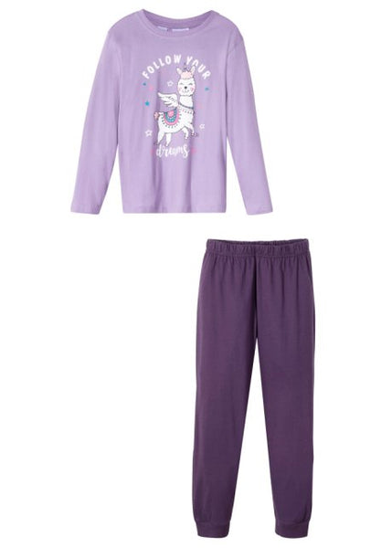 Sweet girls pajamas with placed print