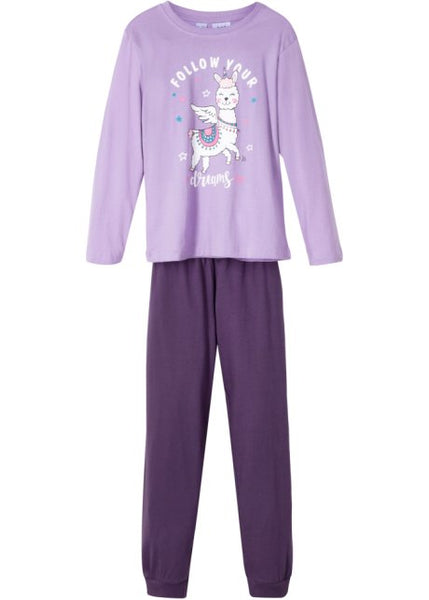 Sweet girls pajamas with placed print