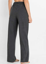 Wide pajama bottoms with tie in chiffon(Mottled Anthracite)
