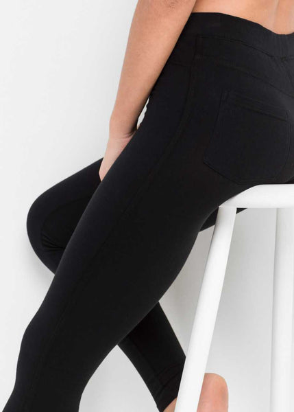 Stylish leggings with back pockets(Black)
