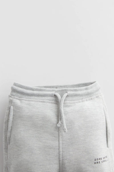 ZARA PLUSH TROUSERS WITH SLOGAN(GREY)
