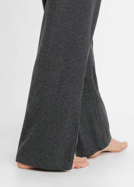 Wide pajama bottoms with tie in chiffon(Mottled Anthracite)