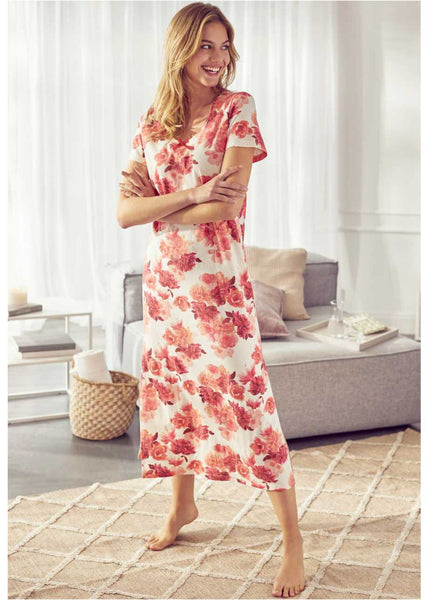 Elegant house dress with lingerie bow