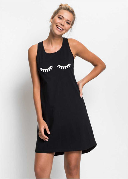 Modern nightgown with a beautiful back solution