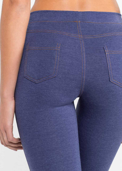 Stylish leggings with back pockets(Denim Blue)