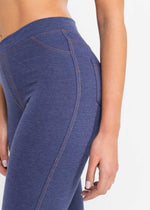 Stylish leggings with back pockets(Denim Blue)
