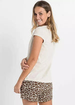Giraffe Print Summer Shorty set