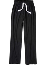 Wide pajama bottoms with tie in chiffon(Black)