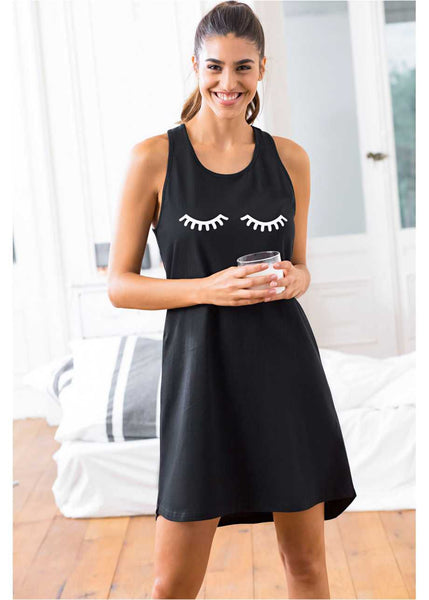 Modern nightgown with a beautiful back solution